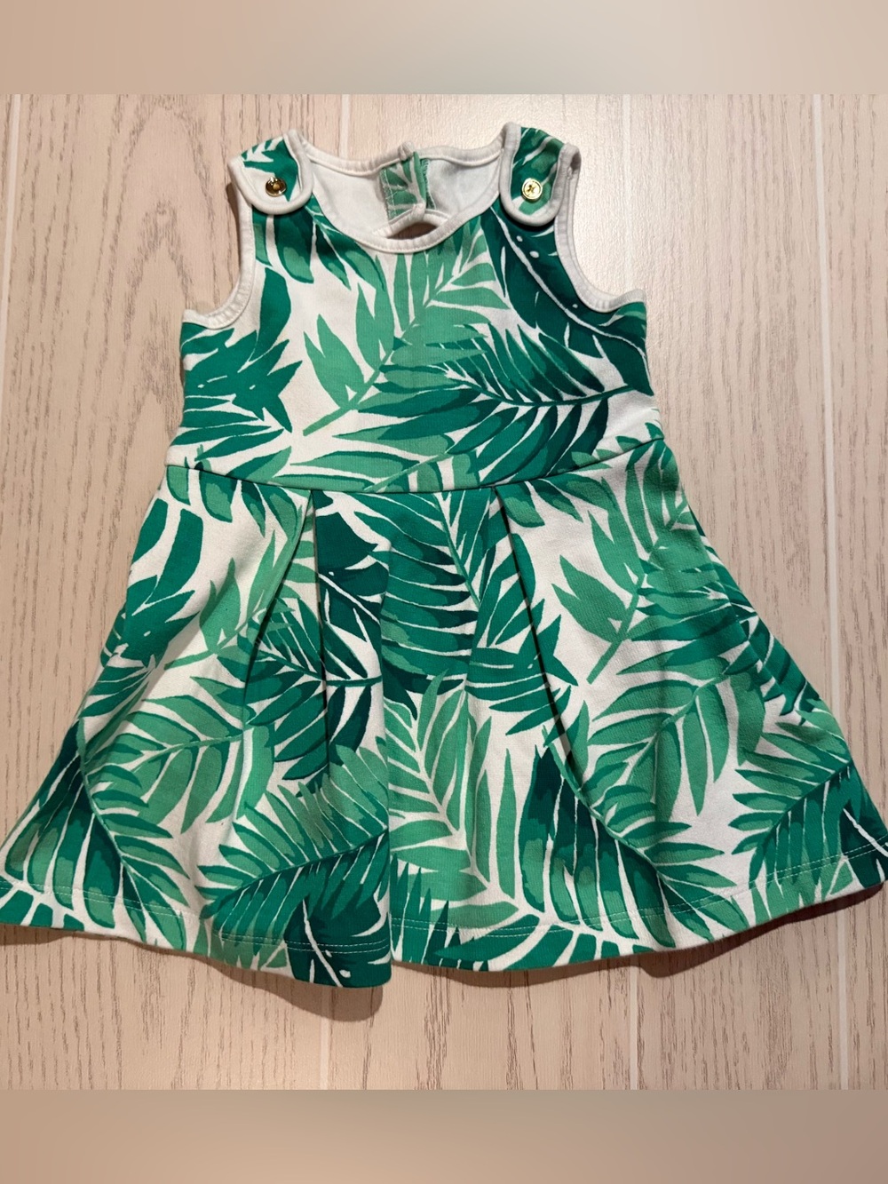 Janie and Jack Tropical Palm Leaf Baby Dress Size 6-12 Months